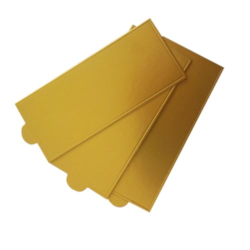 100 Pcs 4.72"x2.05" Rectangle Cake Boards, Golden Mousse Bases - size: Bigger rectangular - Gold