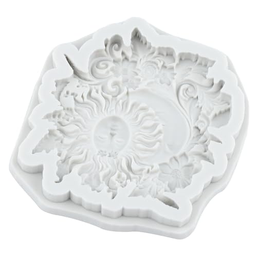 Moon Sun Face Silicone Mold Sun Moon Face Flower Fondant Molds - color: Style G
