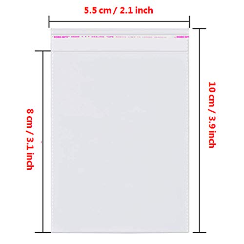 200pcs 2"x3" Clear Resealable Cellophane Bag Self Adhesive Seal - size: 2x3 Inch (Pack of 200)