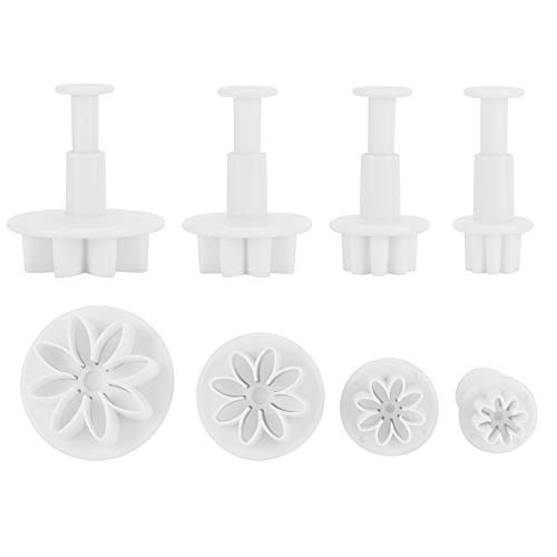 Fondant Plunger Cutter Set, 4Pcs Leaf Heart Flower