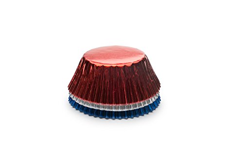 Fox Run Patriotic Muffin and Cupcake Liners, 45 Standard Size Foil Wrappers - color: Multicolor