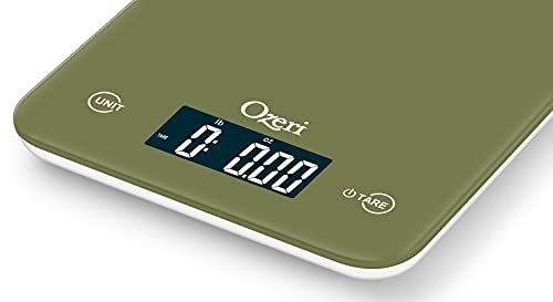 Ozeri Touch Digital Kitchen Scale (12 lbs Edition) in Tempered Glass - color: Calla Green