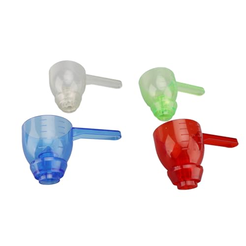 Leaky Measuring Spoon Set, Spill Proof Accurate Funnel Transfer Design for Kitchen Baking Food Grade Transparent ABS 4 Piece