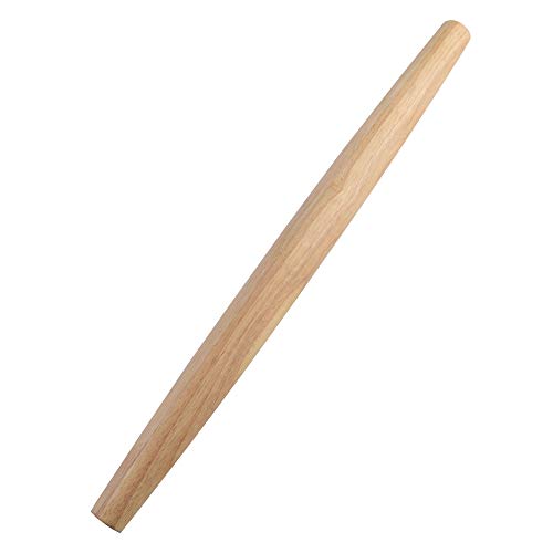French Rolling Pin (17 Inches) –WoodenRoll Pin for Fondant, Pie Crust, Cookie, Pastry, Dough –Tapered Design & Smooth Construction - Essential Kitchen Utensil - style: Rubber Wood Rolling Pin