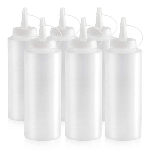 New Star Plastic Squeeze Bottle, 12-Ounce, Set of 6, Clear - color: Clear, size: 12 Ounces
