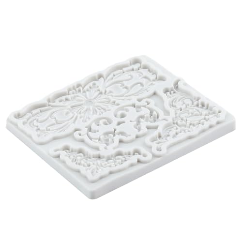 Baroque Corner Silicone Scroll Flower Relief Lace Fondant Mold - color: Style G