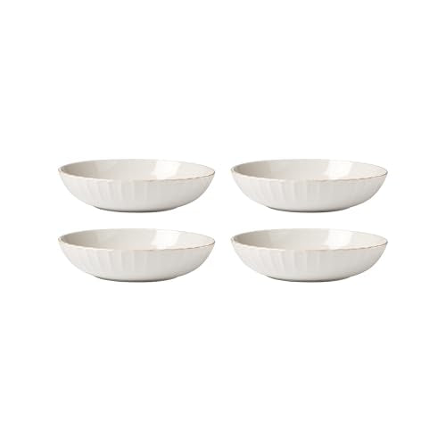 Lenox French Perle Scallop White Stoneware Pasta Bowl Set for 4, 36oz - color: White, style: Pasta Bowls, Set of 4