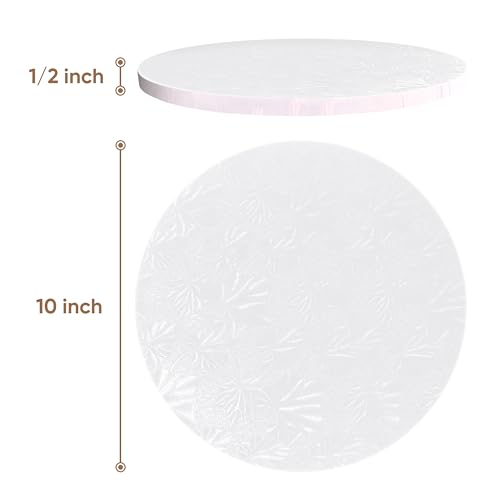 Cakebon Cake Boards 10" White Round Cake Drums 1/2" Wrapped Edge 1Pack - color: White (Wrapped Edge), size: 10 Inch