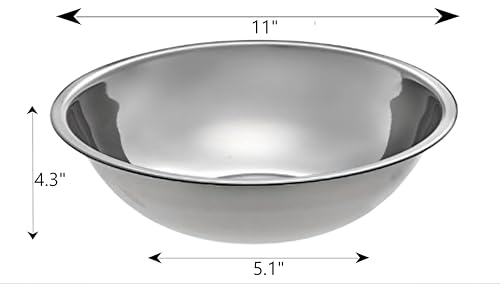 Stainless Steel Mixing Bowl for Commercial and Home Kitchen - size: 5 Quart