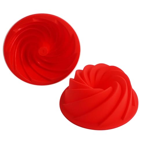 4 Inch Fluted Tube Spiral Silicone Cake Pan, Nonstick Baking Mold - size: 4 Inch-Spiral-4 Pack