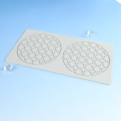 TUKE Silicone Embossing Mold Round Pane for Fondant & Clay - size: D_ Pane Pattern