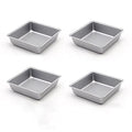 Flunyina 4 Inches Non-Stick Square Cake Pans Set of 4 Carbon Steel Cake Molds for Home Daily Housewarming Wedding Birthday Party Brownie Making