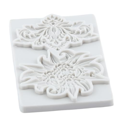 Lingzhi Baroque Style Silicone Mold Curlicues Scroll Lace Fondant Molds - color: Style H