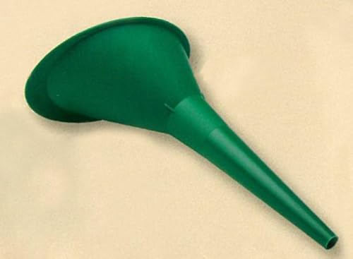 MIDWEST CAN 3605 MINI SUPER FUNNEL, Round; 4-3/4 Inch Diameter x 4-3/4 Inch Height; 1 Pint Capacity; Green; Polypropylene; With Long Offset Spout