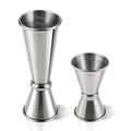 2-Pack Stainless Steel Cocktail Jiggers – Japanese Style Double Measuring Cups for Bartending (1oz/2oz + 0.5oz/1oz) - color: Silver, size: 2 Pack-A