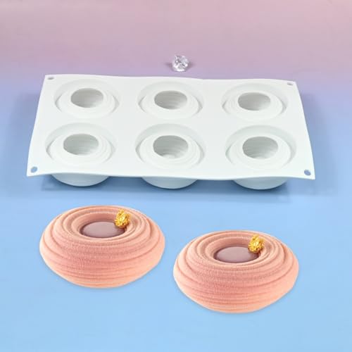 mostsom Silicone Molds for Baking Non-Stick Candy, Chocolate, Cookie, Mini Soap, Pudding, Jello, Muffin, Dog Treats Ideal for Cupcakes, Ice Cubes, and Jelly Mold (C_ Spiral Circles) - size: C_ Spiral Circles