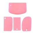 Cake Scraper and Smoother Set, Flexible Dough Spatula for Baking, 4 Pack