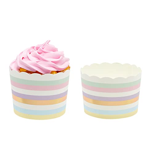 Sparkle and Bash Cupcake Liners - Pastel Paper, 2.2 In, 50 Count - Decorative Paper Baking Cups for Birthday, Home Baking & Bridal Showers - size: 2.2 inches