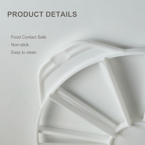 White Round Cake Divider 10/12 Slices Plastic Cake Slicing Tool Even Cake Portion Separator for Baking - style: 10/12