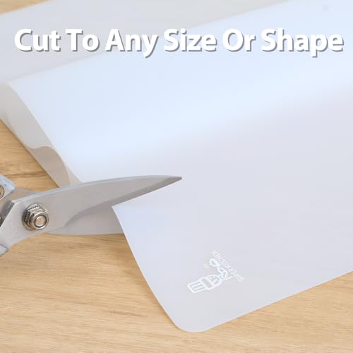 Thick Silicone Counter Mat Large 23.4x15.6" for Kitchen Countertop Crafts - color: White Translucent