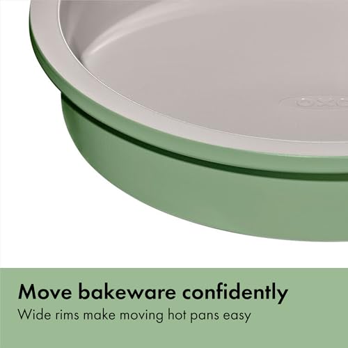 OXO Good Grips Non-Stick Pro Ceramic Coated Metal Bakeware Cake Pan — 9 in Round — Basil, Round Baking Pan for Layered Cakes - color: Basil, size: 9" Round Cake Pan