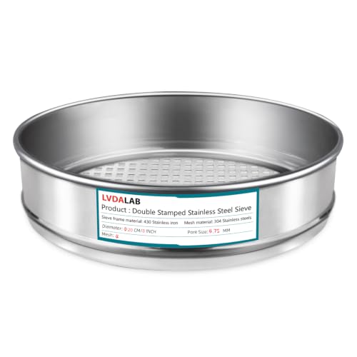 7.9" (20cm) 304 Stainless Steel Lab Sieve, 4 Mesh (4.75mm) Screen Sifter - size: 4Mesh(4.75mm)/Ф7.9in