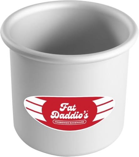 Fat Daddio's Round Cake Pan, Silver, 4 x 4 Inch (Pack of 6) - size: 4 x 4 Inch, Set of 6, style: 4" Depth