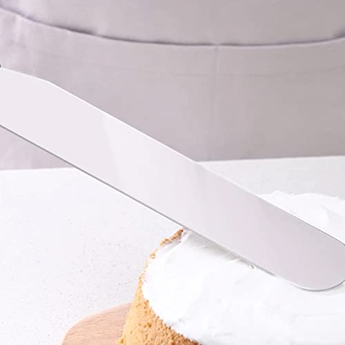 SEIWEI Cake Spatula Straight Palette Knives Smooth Icing Spatula Cupcake Cakes Decorating Home kitchen Baking Tool Silver (20.32cm/8inch) - size: 20.32cm/8inch