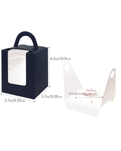 Bakepacker Auto Pop-up Cupcake Boxes, Black, 3.6"X3.6"X4.3", 100 Count - color: Black, size: 3.6x3.6x4.3inch/100packs