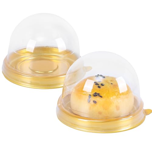 50 Pcs Mini Cake Containers with Clear Dome Lids