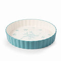 Wisenvoy Pie Pan Tart Pan Quiche Ceramic Pie Dish Pie Plate Tart Pans 9 inch Deep Dish Pie Pan Quiche Pan - color: Turquoise