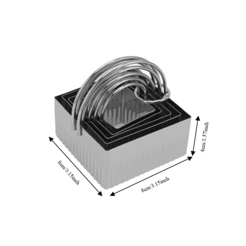 5Pcs Stainless Steel Cookie Cutters Set with Handle, 5 Sizes Baking Mould for Biscuits Scones, Easy Clean Dishwasher Safe(Square) - size: Square