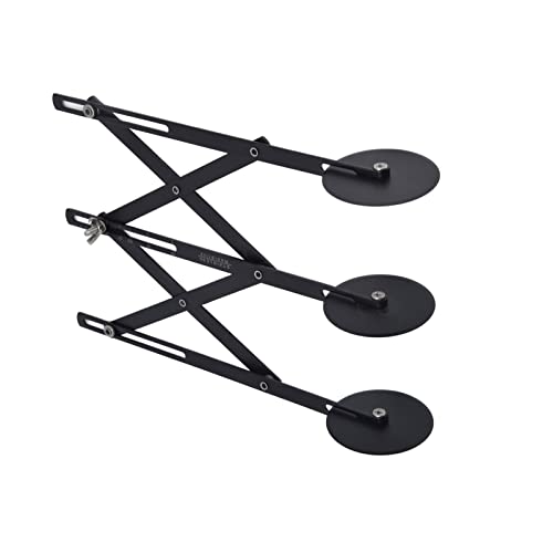 3 Wheel Pastry Cutter, Stainless Steel Pizza Cutter Wheel, Multifunctional Safe Accurate Cutting Dough Wheel Cutter, Adjustable Expanded Pasta Pie Dough Cutter Roller (Black Non-Stick)