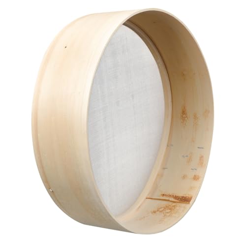 Wooden Flour Sifter Fine Mesh Sieve Baking Tool for Household Use Multi-functional Kitchen Strainer for Flour Cocoa Powder and Sugar