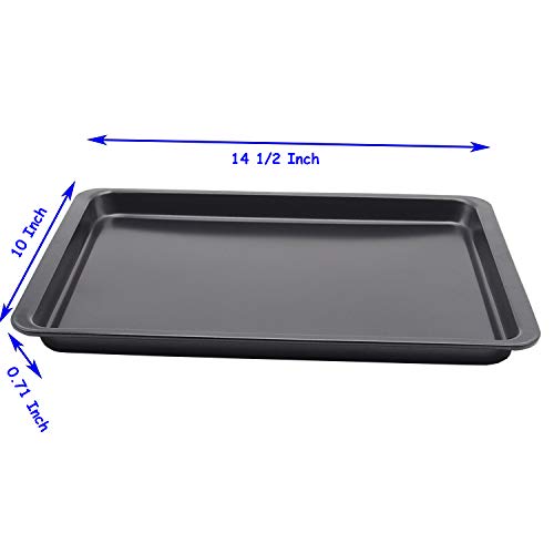 2PCS Cookie Sheet 10x14.5 Inch (Inner 9x13) Baking Sheet Nonstick Heavy Carbon Steel Baking Pans Bakeware - size: 14.5x10 inch Black
