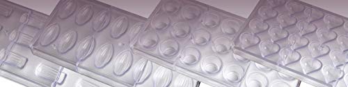 Chocolate World CW1660 Polycarbonate Candy Mold with 21 Christmas-Theme Square Cavities
