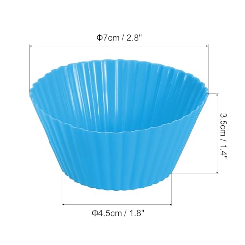 uxcell 36Pcs Silicone Cupcake Liners Non-Stick Baking Cup Blue - color: Blue, size: 3.5cm/1.4inch