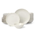 Lenox French Perle Scallop White Stoneware 24-Piece Dinnerware Set for 8 - color: White, style: 24-Piece Dinnerware Set
