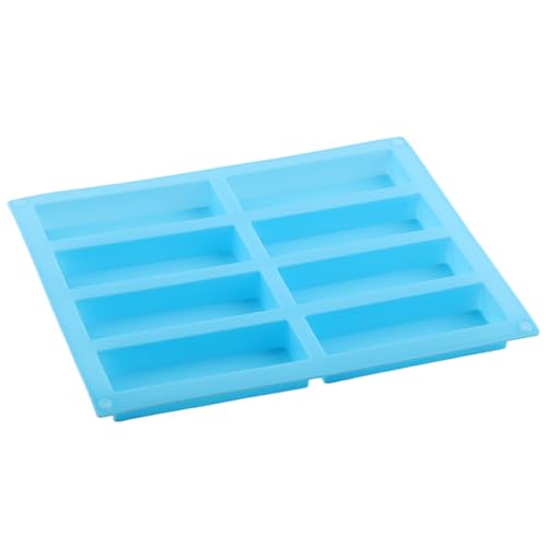 8 Cavity Long Rectangle Bar Silicone Chocolate Molds Set Of 2 - color: Blue and Pink