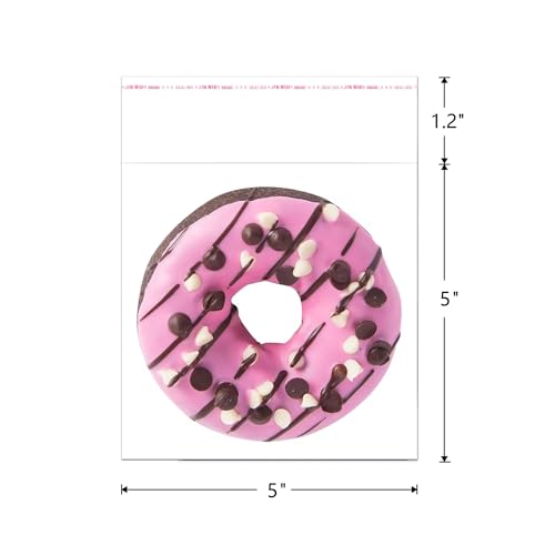 5x5" Self-Sealing Cellophane Bags 300pcs Self Adhesive Cello Bags 2mil Clear Resealable OPP Plastic Bags for Soap Cards Snacks Bakery Cookie Candy Food Treat Favor Lye Bread - size: 5x5"