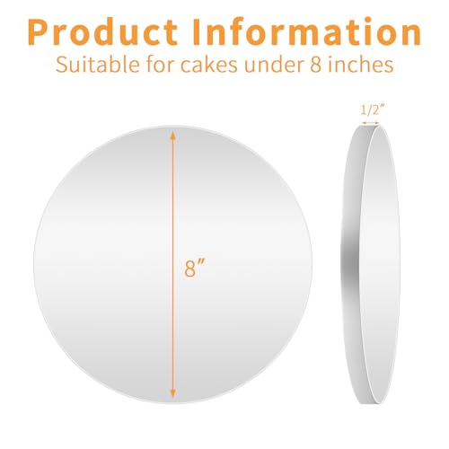 8In Silver Cake Drums,1/2" Thick Waterproof Boards for Home-Baked Desserts - color: Silver, size: 8inch/10pcs