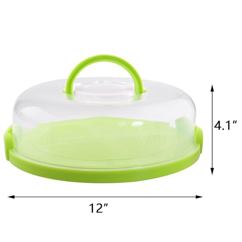 12inch Portable Pie Carrier with Lid and Cupcake Muffin Tart Cookie Keeper Food, for Wedding Party Baby Shower Party Christmas (Green) - color: Green