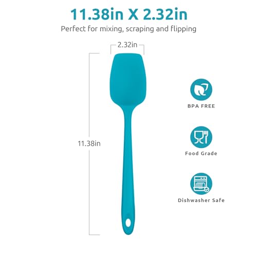 U-Taste Silicone Spoon Spatula Set of 3, 600°F Heat Resistant, Marrs Green