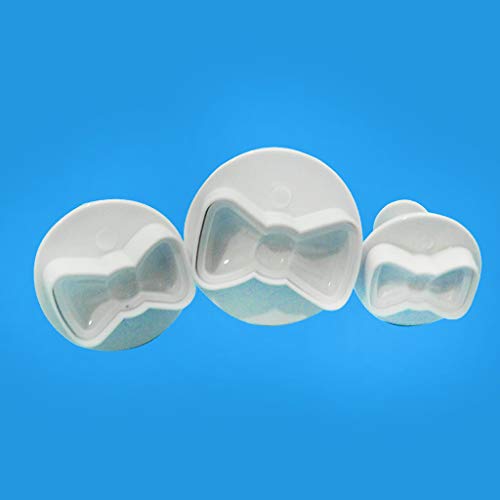 3Pcs/Set 3D Bowknot Shape Fondant Plunger Cutter Cookie Stamp