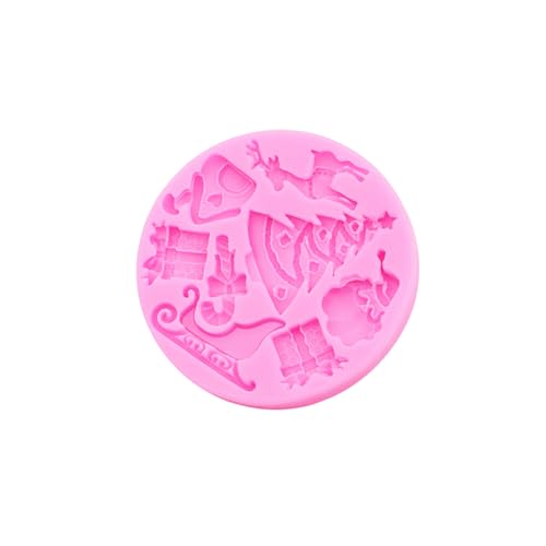 4PCS Christmas Theme Silicone Mold Snowflake Christmas Tree Snowman Bell Creative Baking Chocolate Cake Dessert Decoration Mold DIY Resin Jewelry Accessories Silicone Molds SD-176-221-252-325 - color: Style B