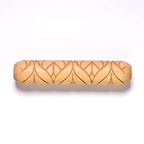MKM Pottery Tools Wood Big Hand Rollers for Clay (BHR-70 Art Nouveau Pattern) - color: BHR-70 Art Nouveau Pattern