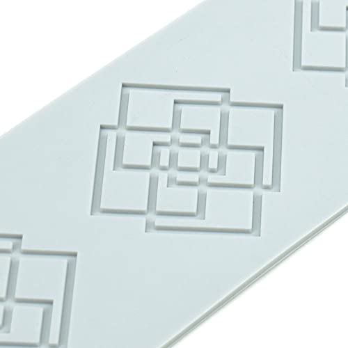TUKE Silicone Mold 3D Multi Pattern Geometric Fondant Lace Pad Cake Mold, Mo Gray (C 8.92x3.08x0.12inch) - size: C_8.92x3.08x0.12inch