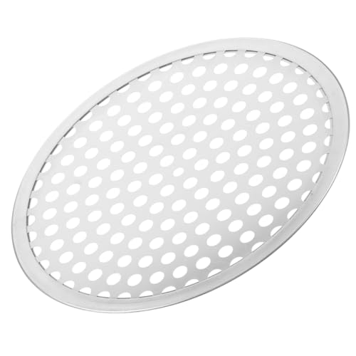 Amosfun 8 inch Round Perforated Stainless Steel Pizza Pan for Oven - size: 20X20X0.5CM