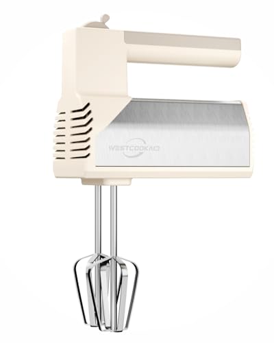 Hand Mixer 5-Speed 200W Turbo 4 Stainless Steel Accessories Classic White - color: Classic White