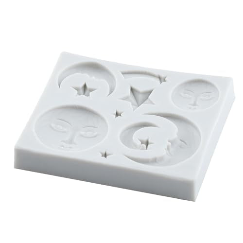 Sun Moon Face Silicone Molds Sun and Moon Face Star Fondant Mold - color: Style E